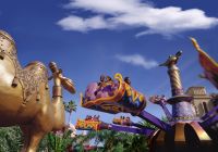 A view of the magic carpets of Aladdin ride inside the Magic Kingdom theme park.